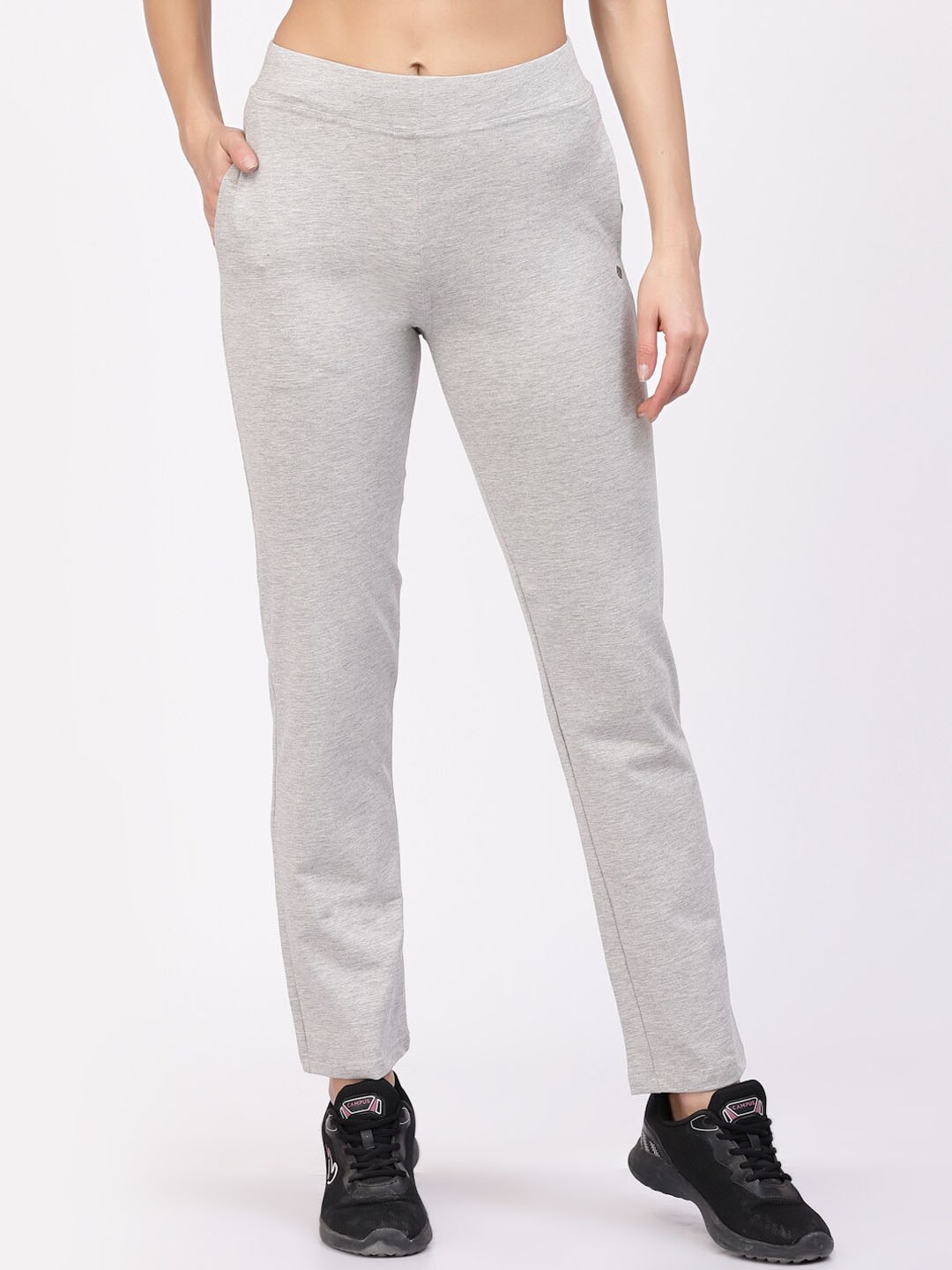 

Floret Women Ankle Length Sports Track Pants, Grey melange