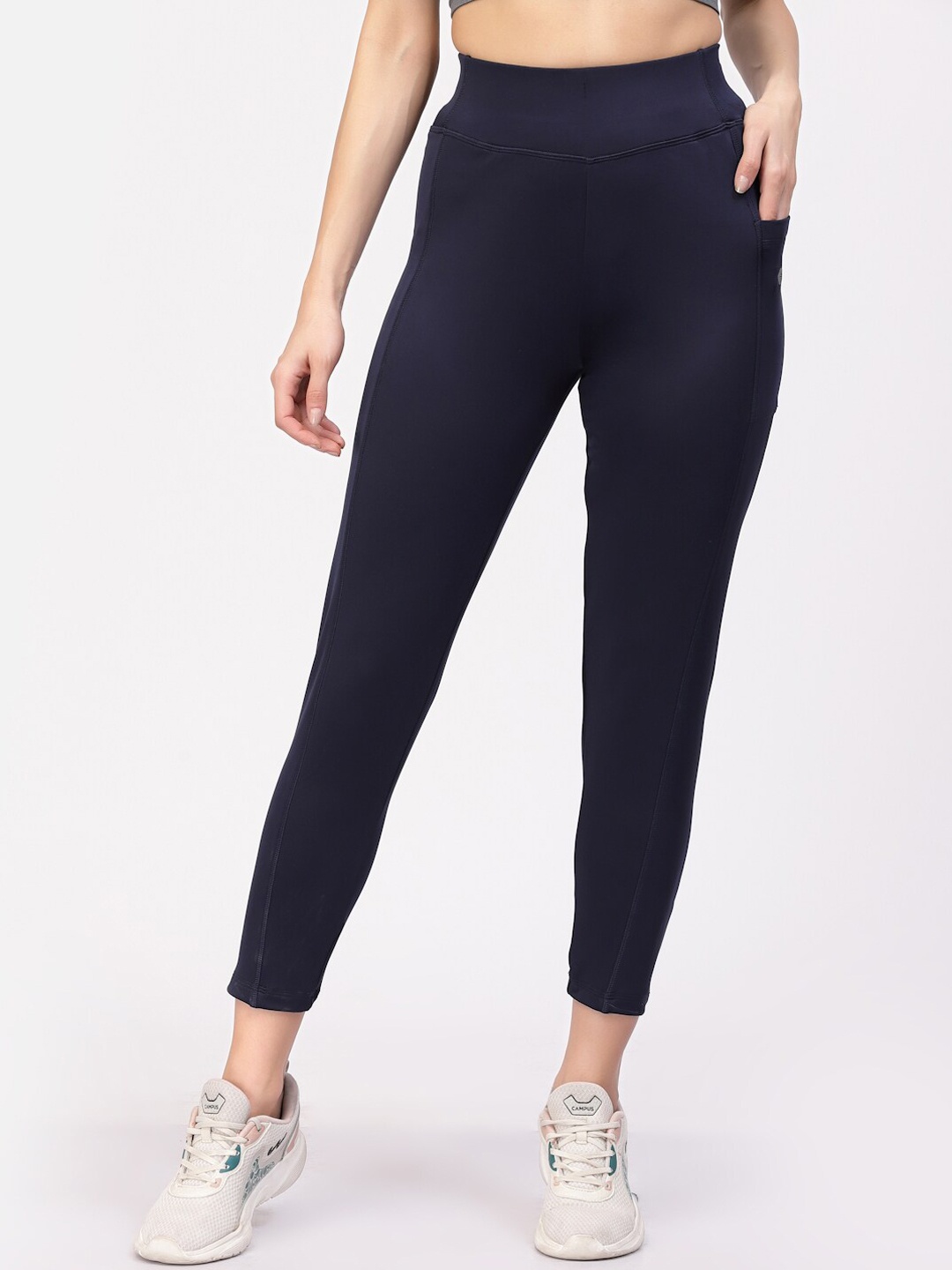 

Floret Women Ankle Length Rapid Dry Training Tights, Navy blue