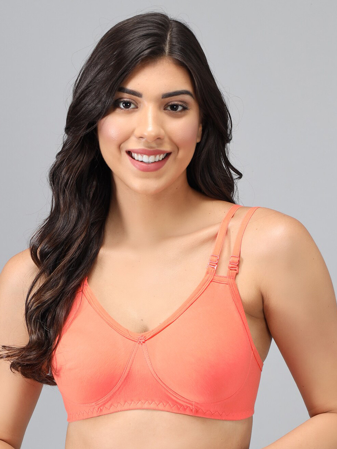 

Imsa Moda Non-Wired Non Padded All Day Comfort Seamless Everyday Bra, Orange