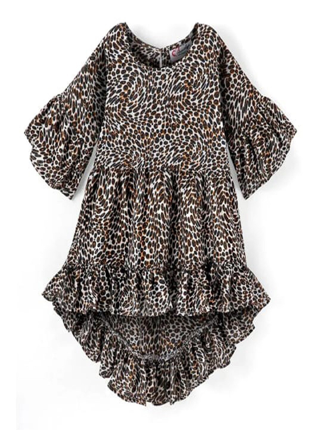

M'andy Animal Printed Bell Sleeve Fit & Flare Dress, Brown