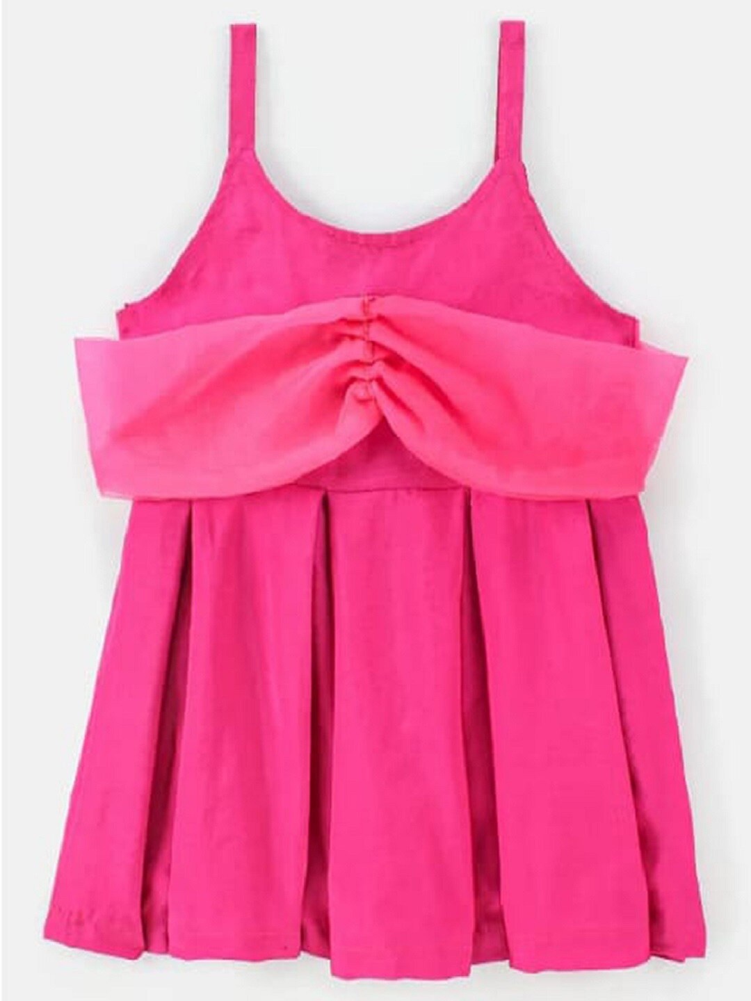 

M'andy Girls Shoulder Straps Fit & Flare Silk Dress, Pink