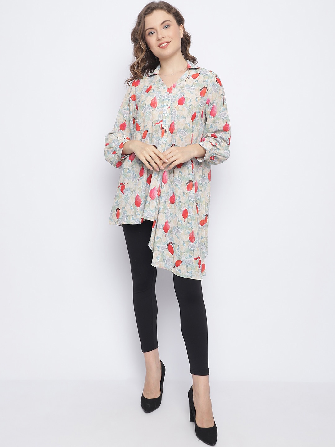 

CHIQUE Floral Printed Casual Shirt, Red