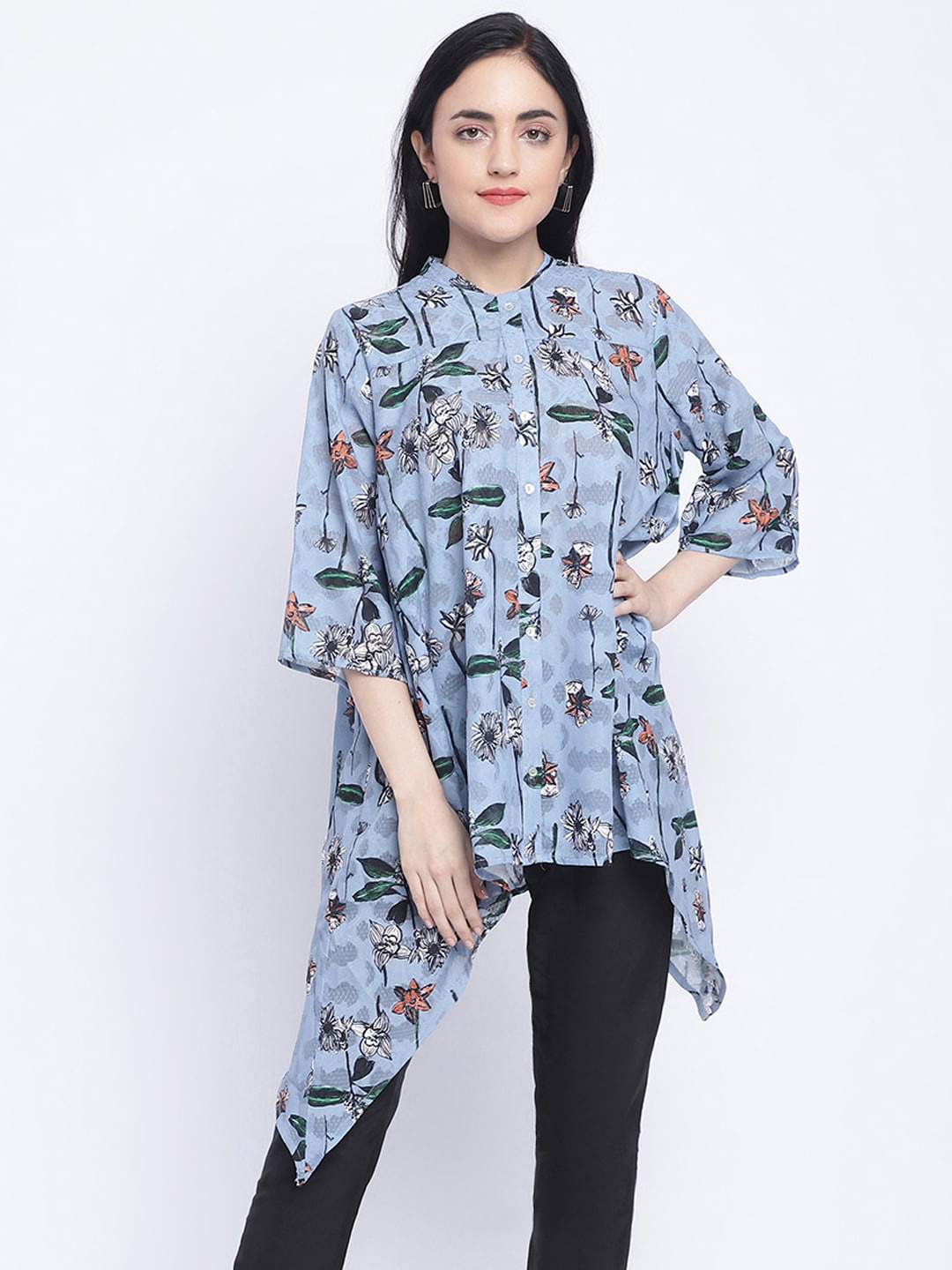 

CHIQUE Floral Printed Casual Shirt, Blue