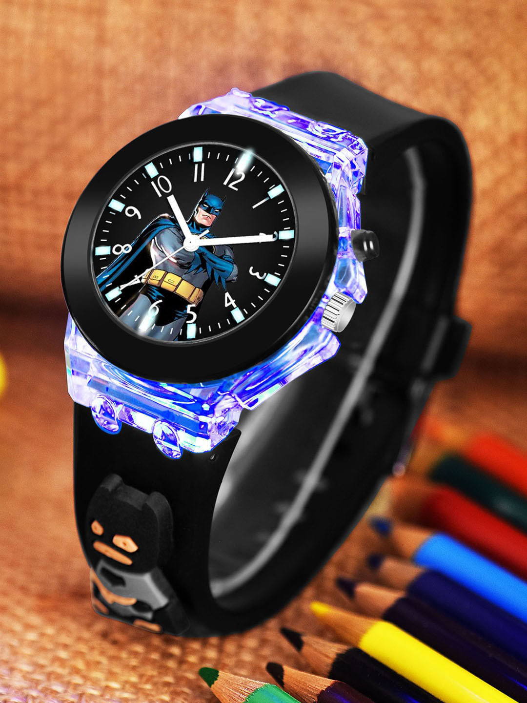 

Shocknshop Kids Straps Analogue Watch LED Black Bat 327