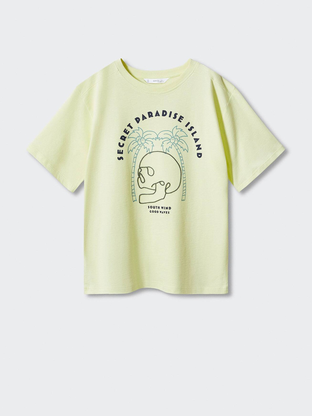 

Mango Kids Boys Pure Cotton Graphic Printed T-shirt, Yellow