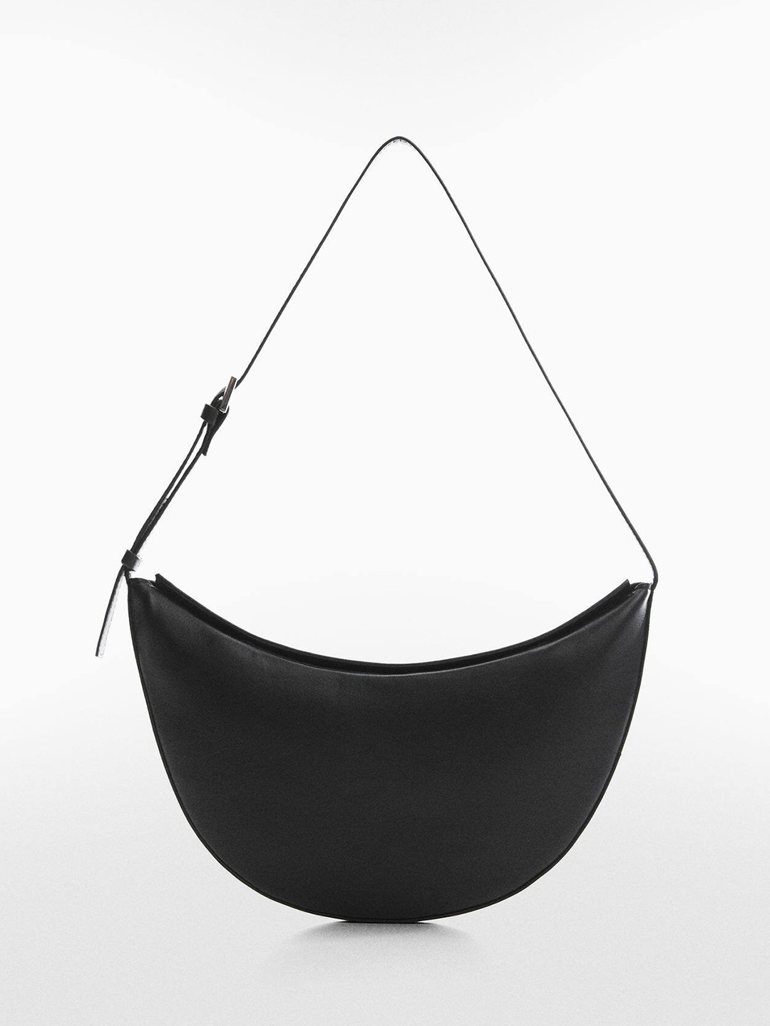 

MANGO Leather Structured Shoulder Bag, Black