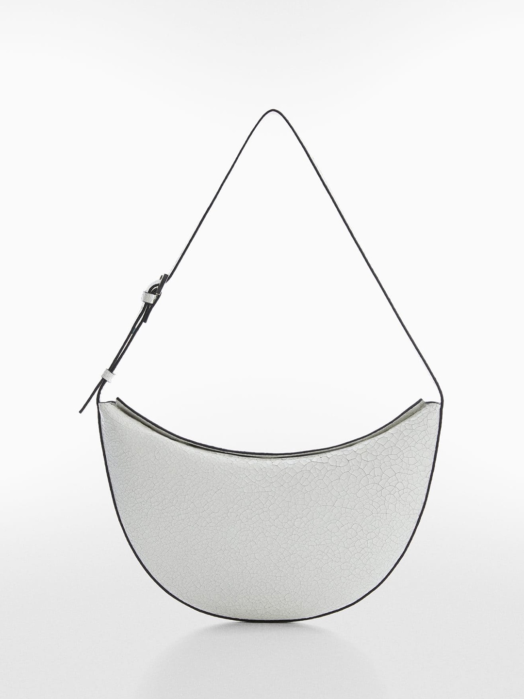 MANGO Leather Structured Shoulder Bag, White