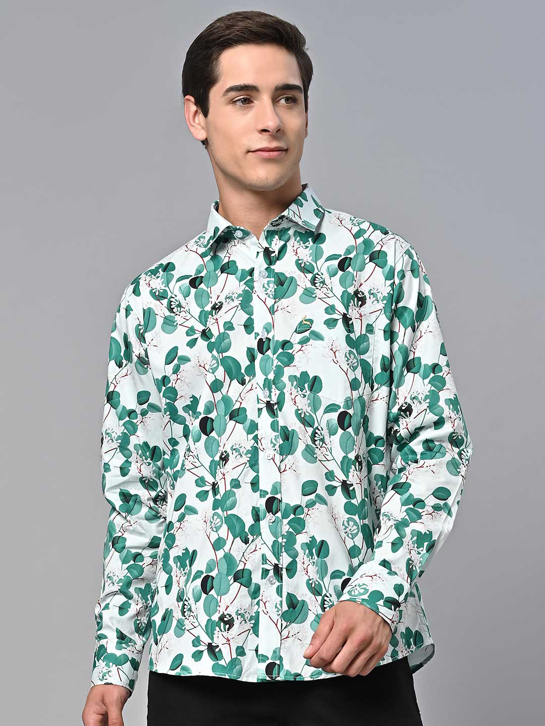 

VALBONE Comfort Fit Floral Printed Shirt, White