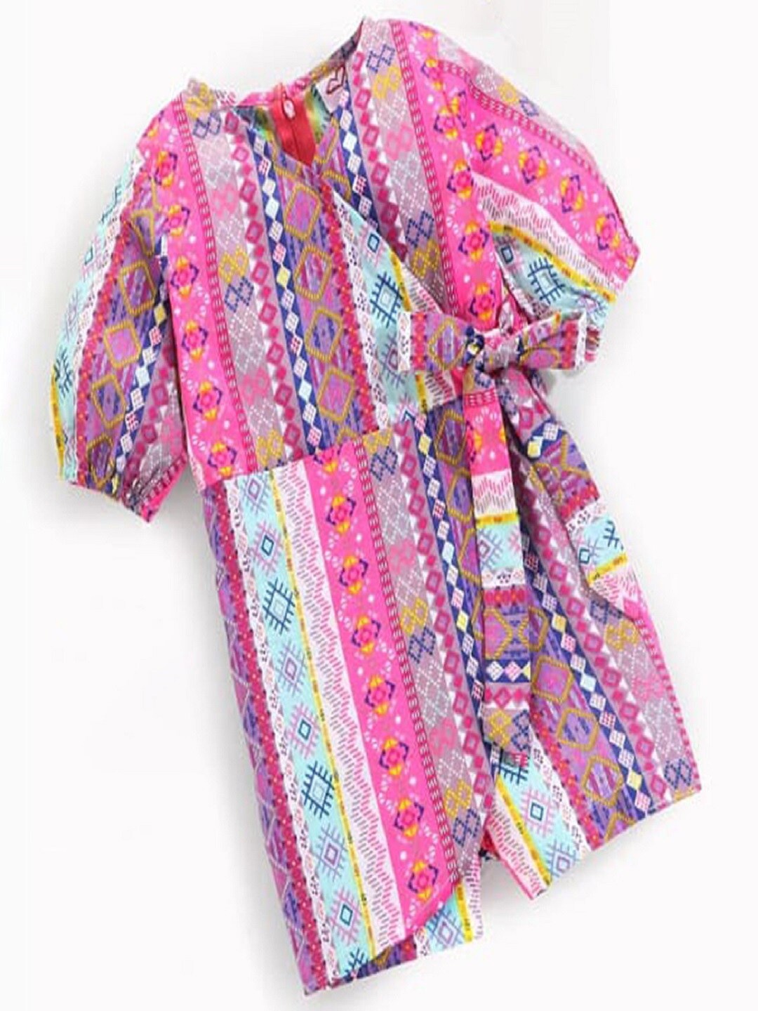 

M'andy Girls Printed Cotton Jumpsuit, Pink