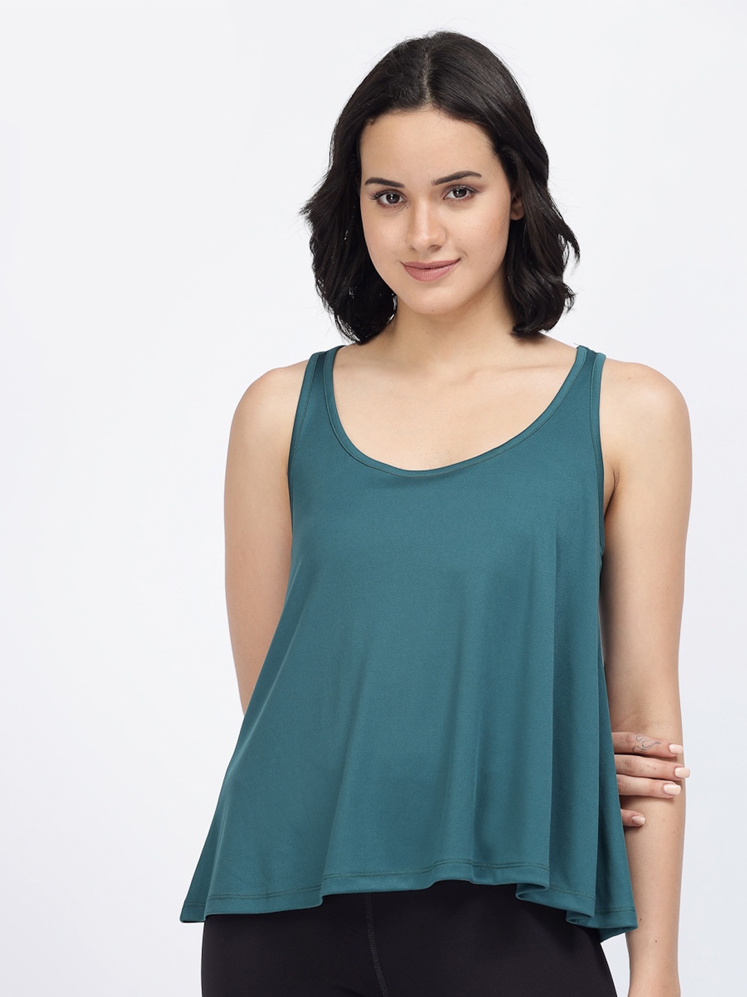 

YOONOY Scoop Neck Sleeveless Cotton Top, Green