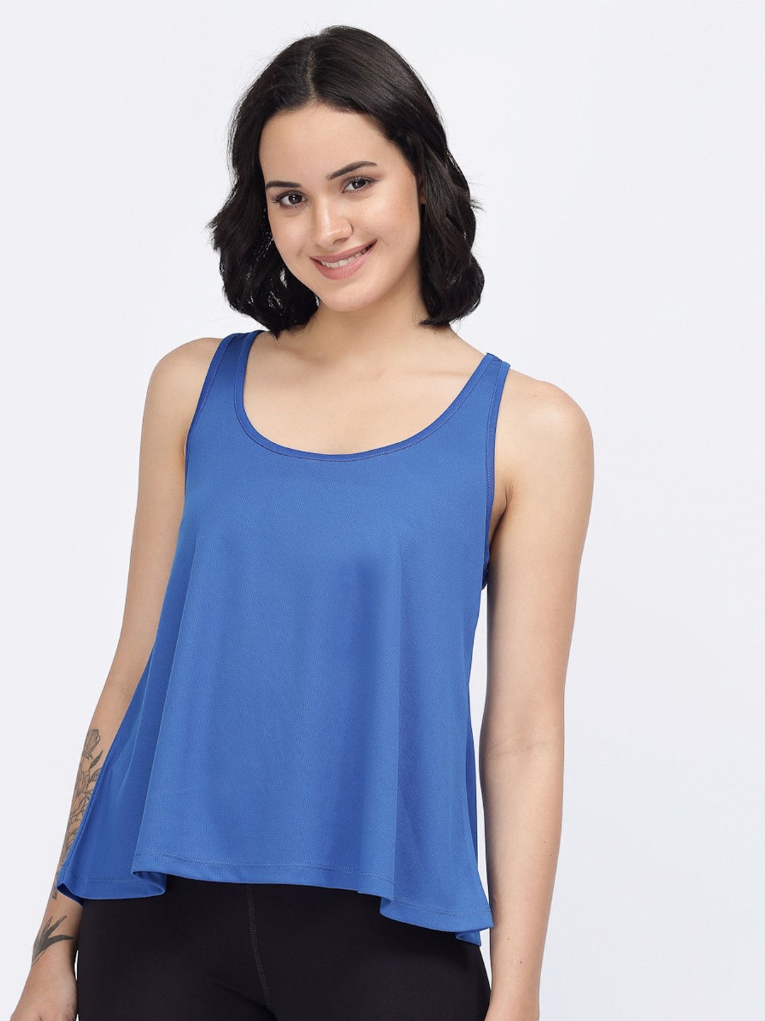 

YOONOY Scoop Neck Cotton Top, Blue