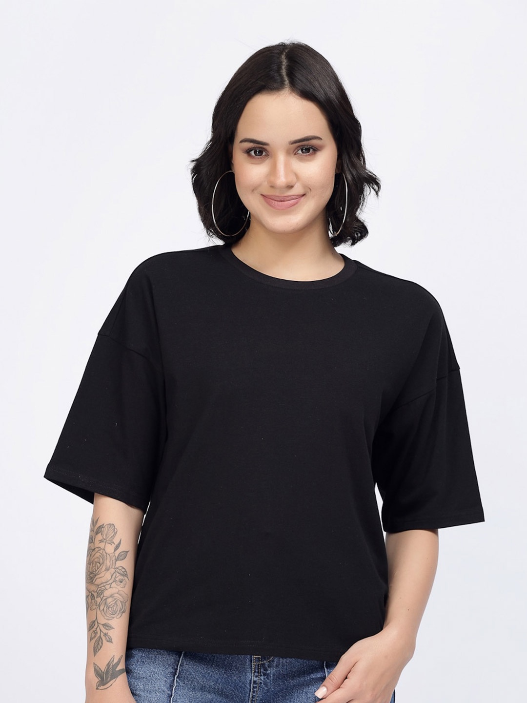 

YOONOY Cotton T-Shirt, Black