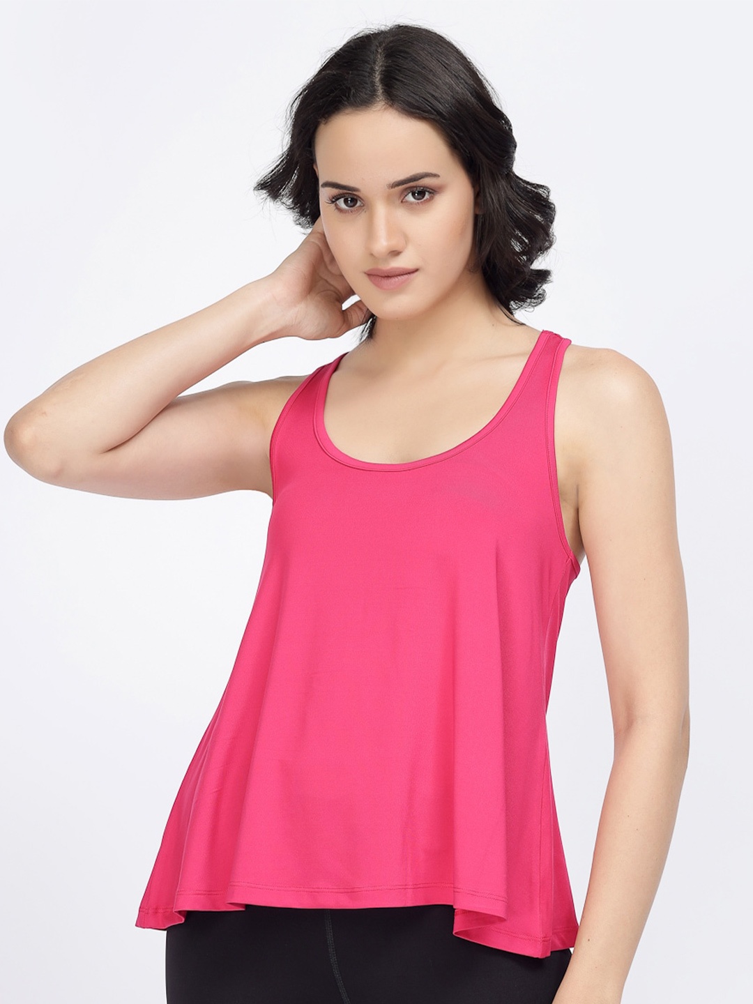 

YOONOY Sleeveless A-Line Pure Cotton Top, Pink