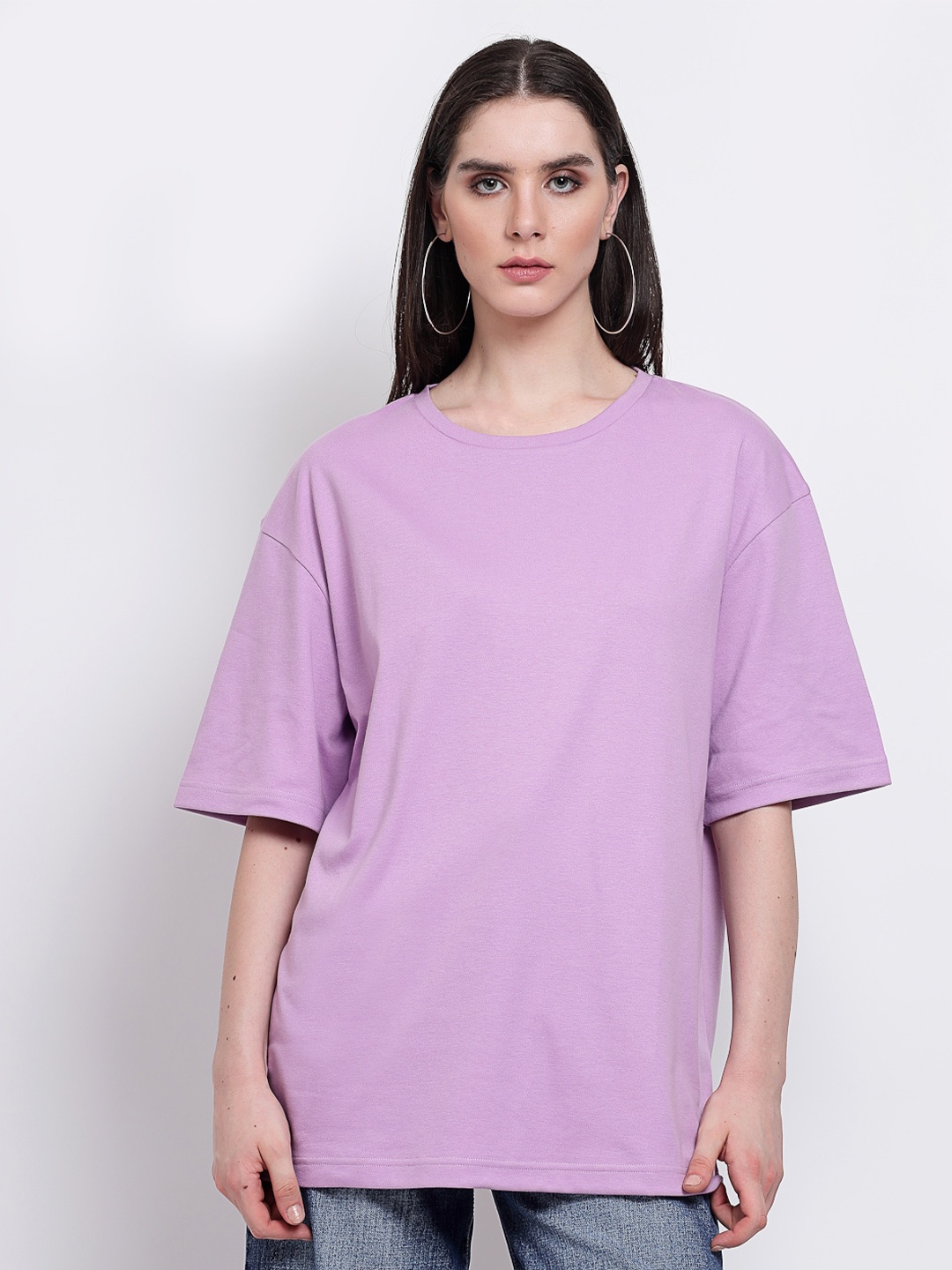 

YOONOY Boxy Cotton T-shirt, Lavender