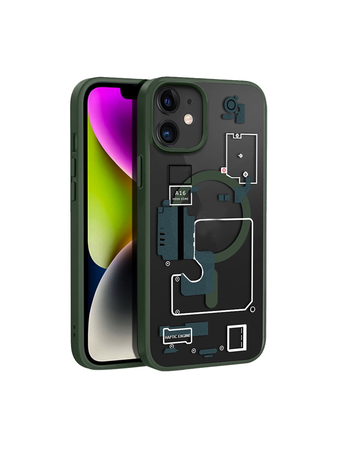 

Karwan Transparent Printed iPhone 12 Backcover, Green