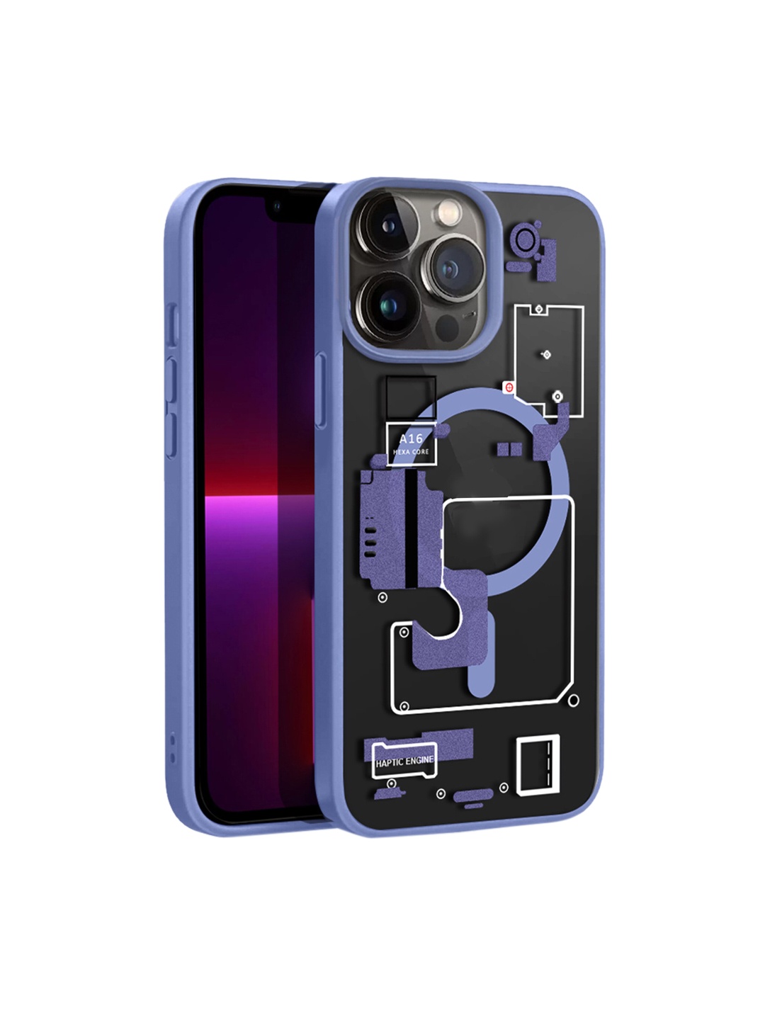 

Karwan Magsafe iPhone 13 Pro Mobile Back Case, Blue