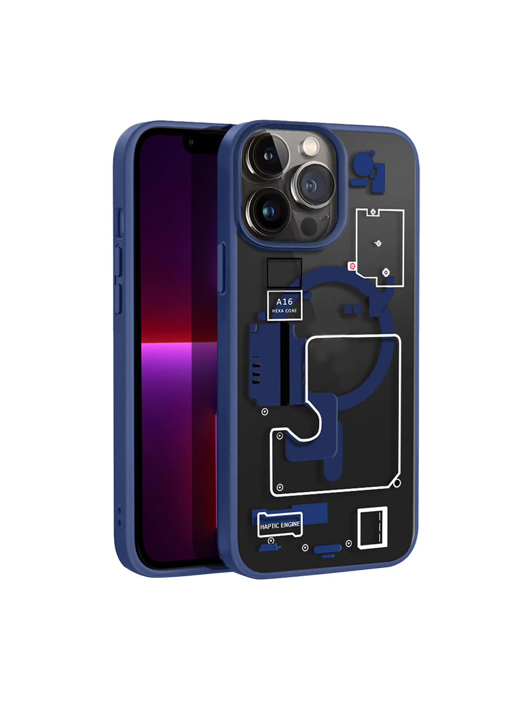 

Karwan Magsafe iPhone 13 Pro Mobile Back Case, Blue