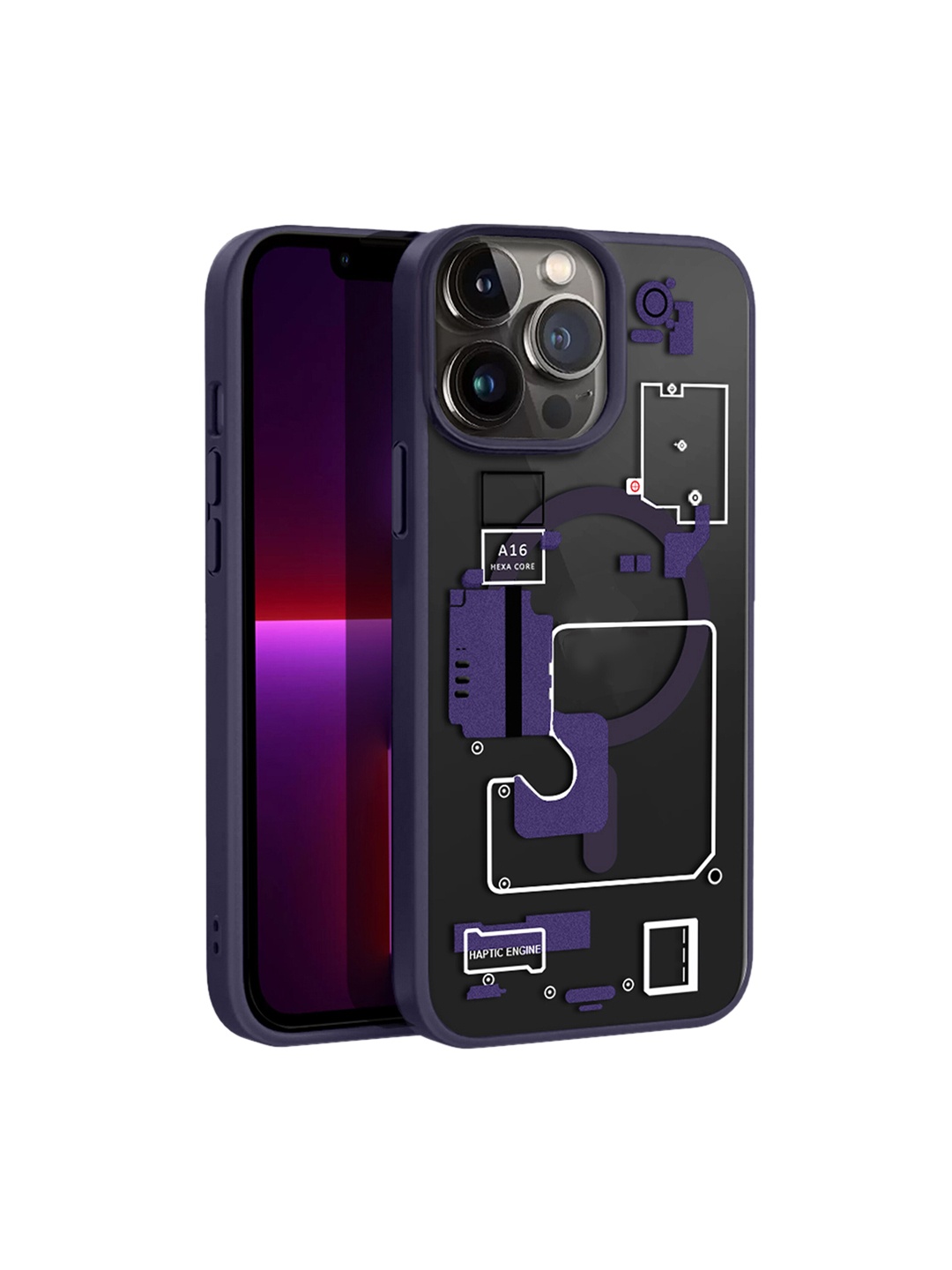 

Karwan Magsafe iPhone 13 Pro Mobile Back Case, Purple