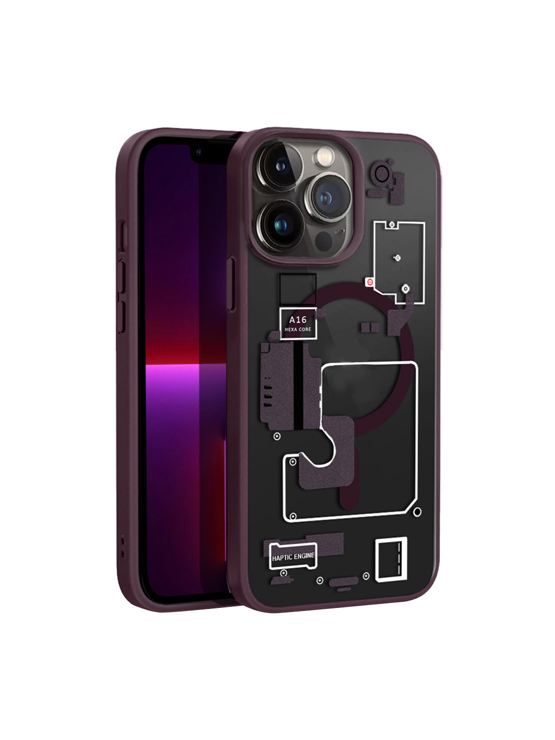 

Karwan Magsafe iPhone 13 Pro Max Mobile Back Case, Maroon