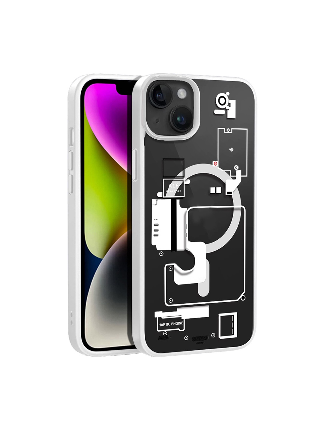 

Karwan Magsafe iPhone 14 Mobile Back Case, White