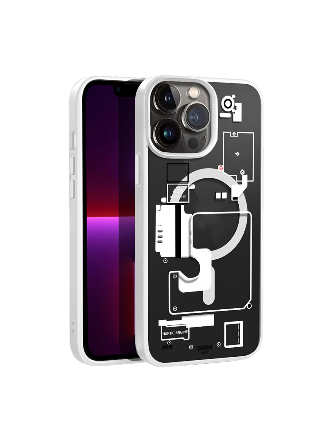 

Karwan Magsafe iPhone 13 Pro Max Mobile Back Case, White