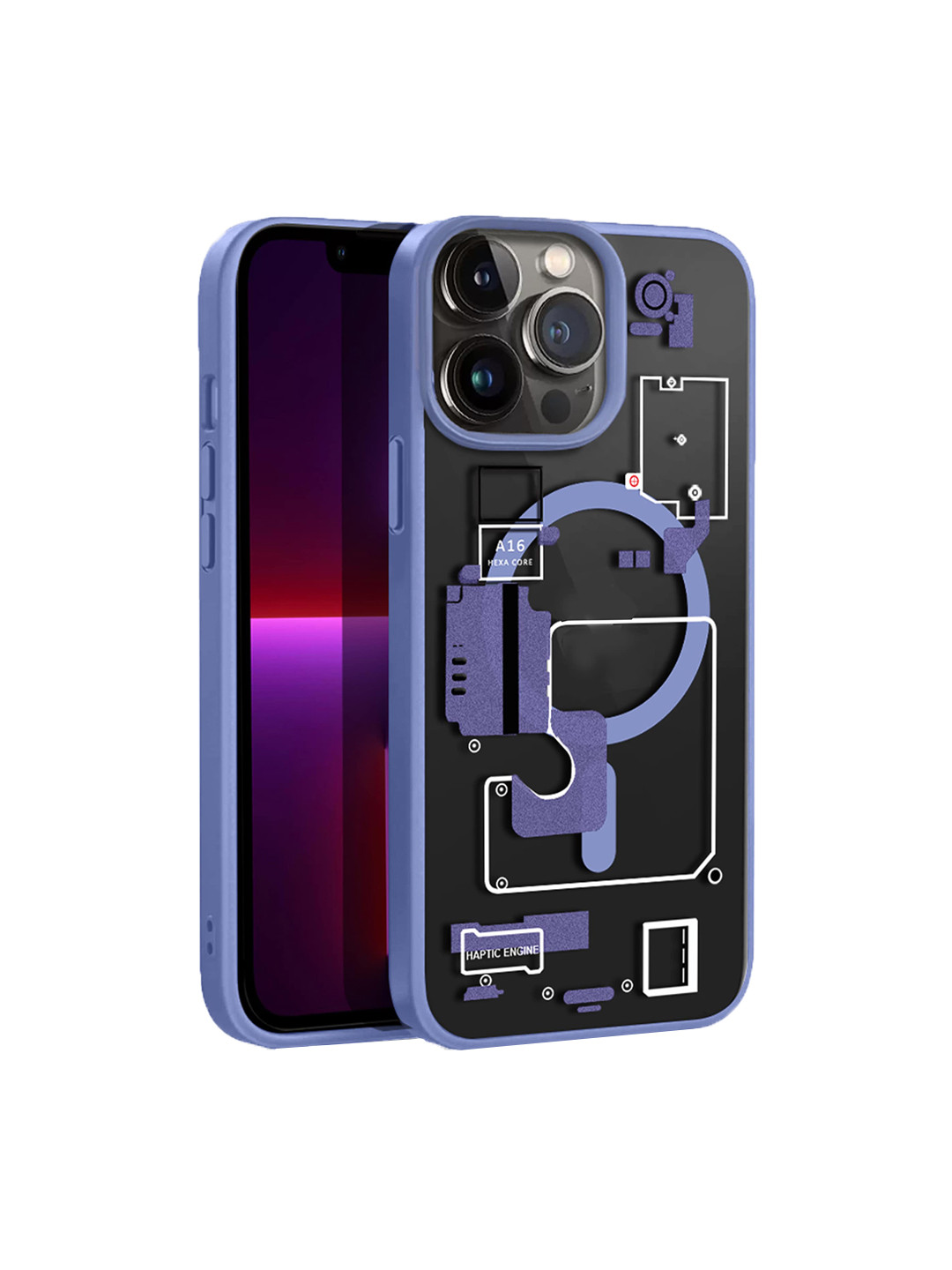 

Karwan Magsafe iPhone 13 Pro Max Mobile Back Case, Blue