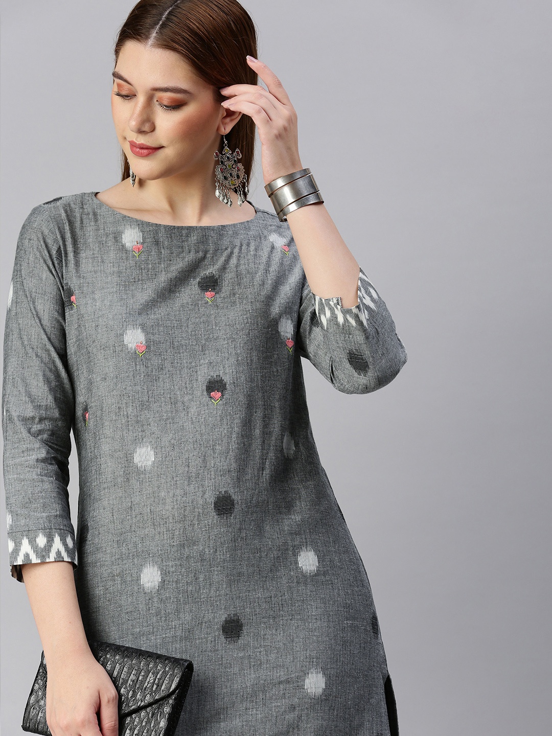 

araaliya Women Ethnic Motifs Thread Work Kurta, Blue