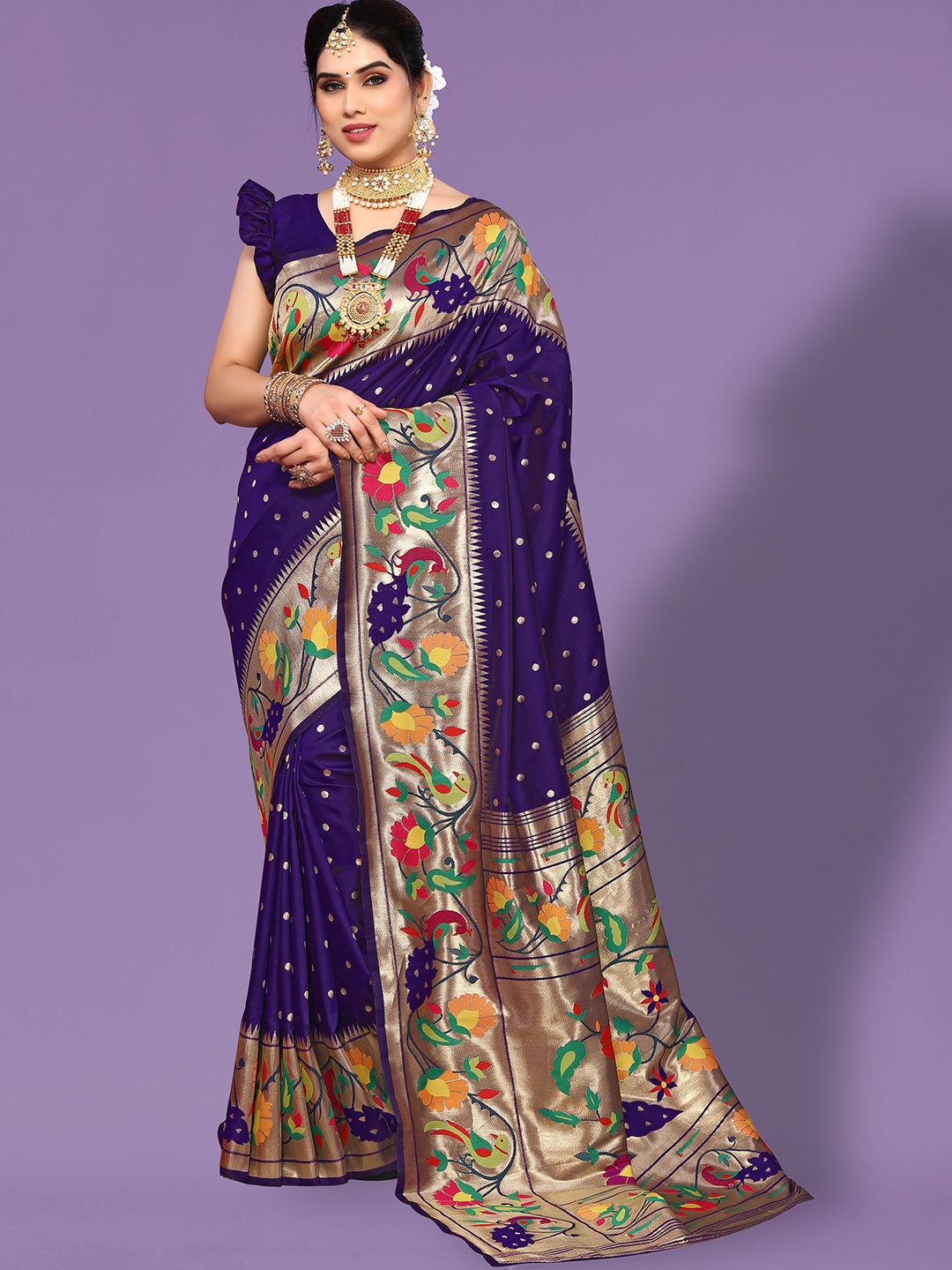 

Ekta Textiles Woven Design Zari Pure Silk Banarasi Saree, Blue