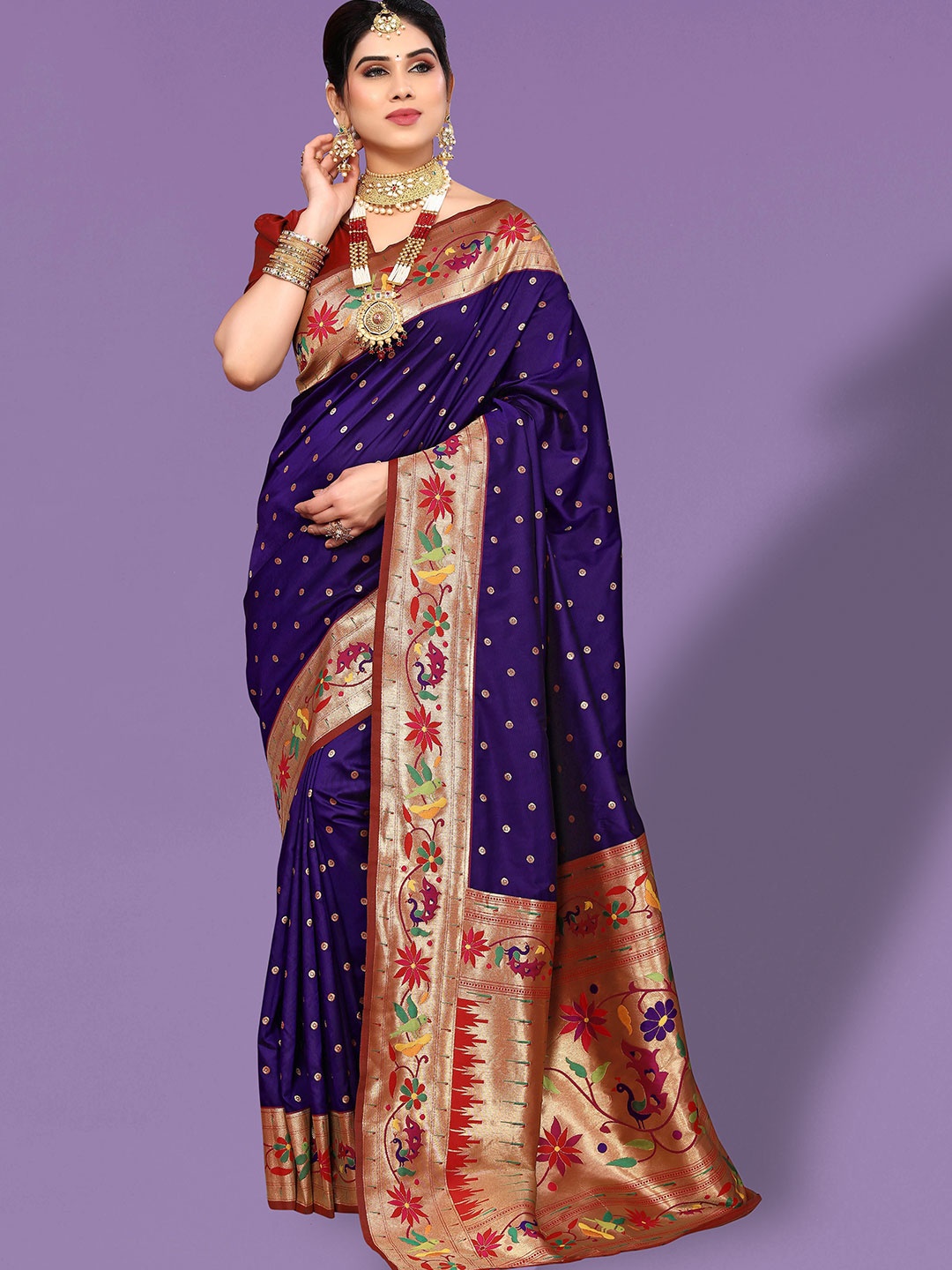 

Ekta Textiles Woven Design Zari Pure Silk Banarasi Saree, Blue