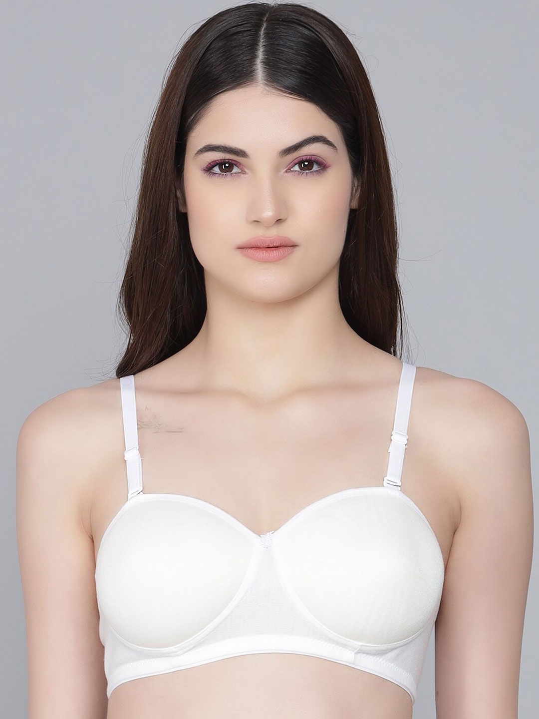 

Imsa Moda Non-Wired Lightly Padded All Day Comfort Seamless T Shirt Bra, White