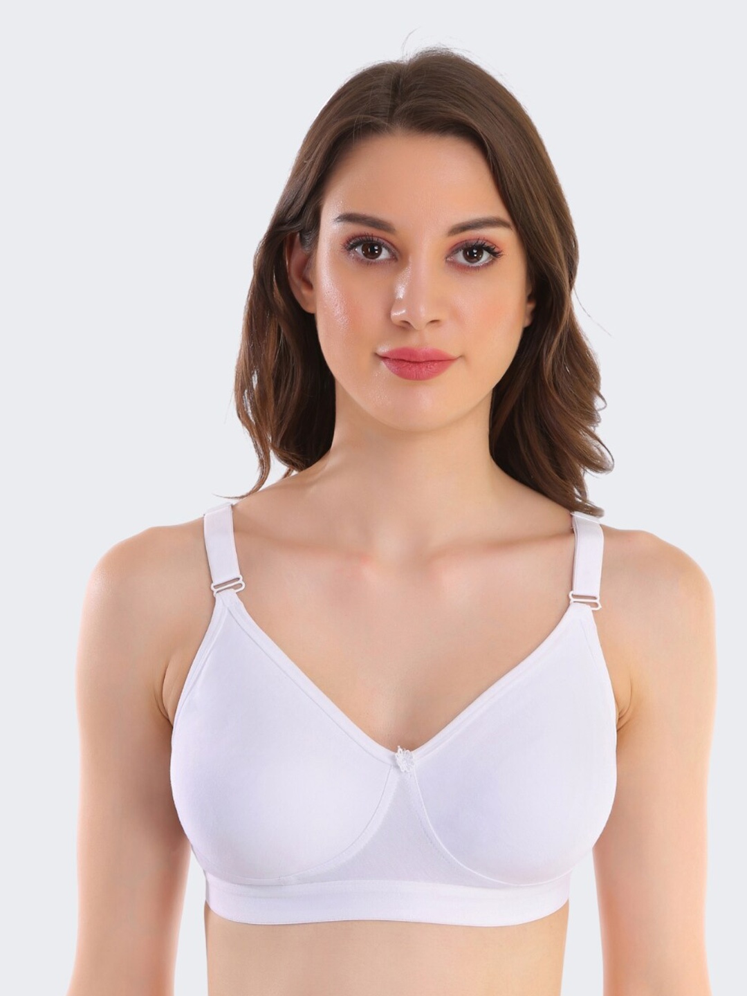 

POOJA RAGENEE Non-Wired Full Coverage All Day Comfort Non-Padded Everyday Bra, White