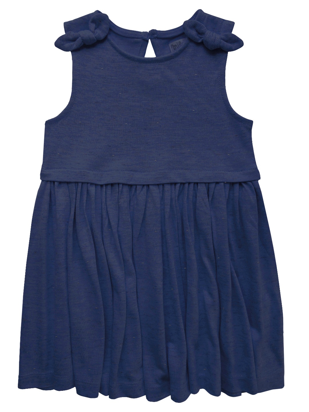 

milou Girls Sleeveless Gathered Detail A-Line Dress, Navy blue