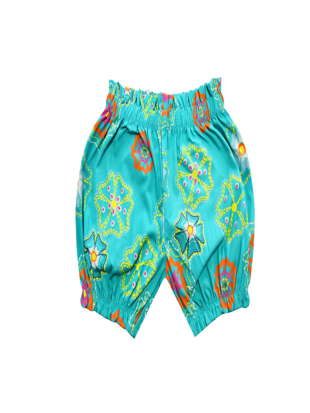 

milou Girls Floral Printed Mid-Rise Pure Cotton Shorts, Green