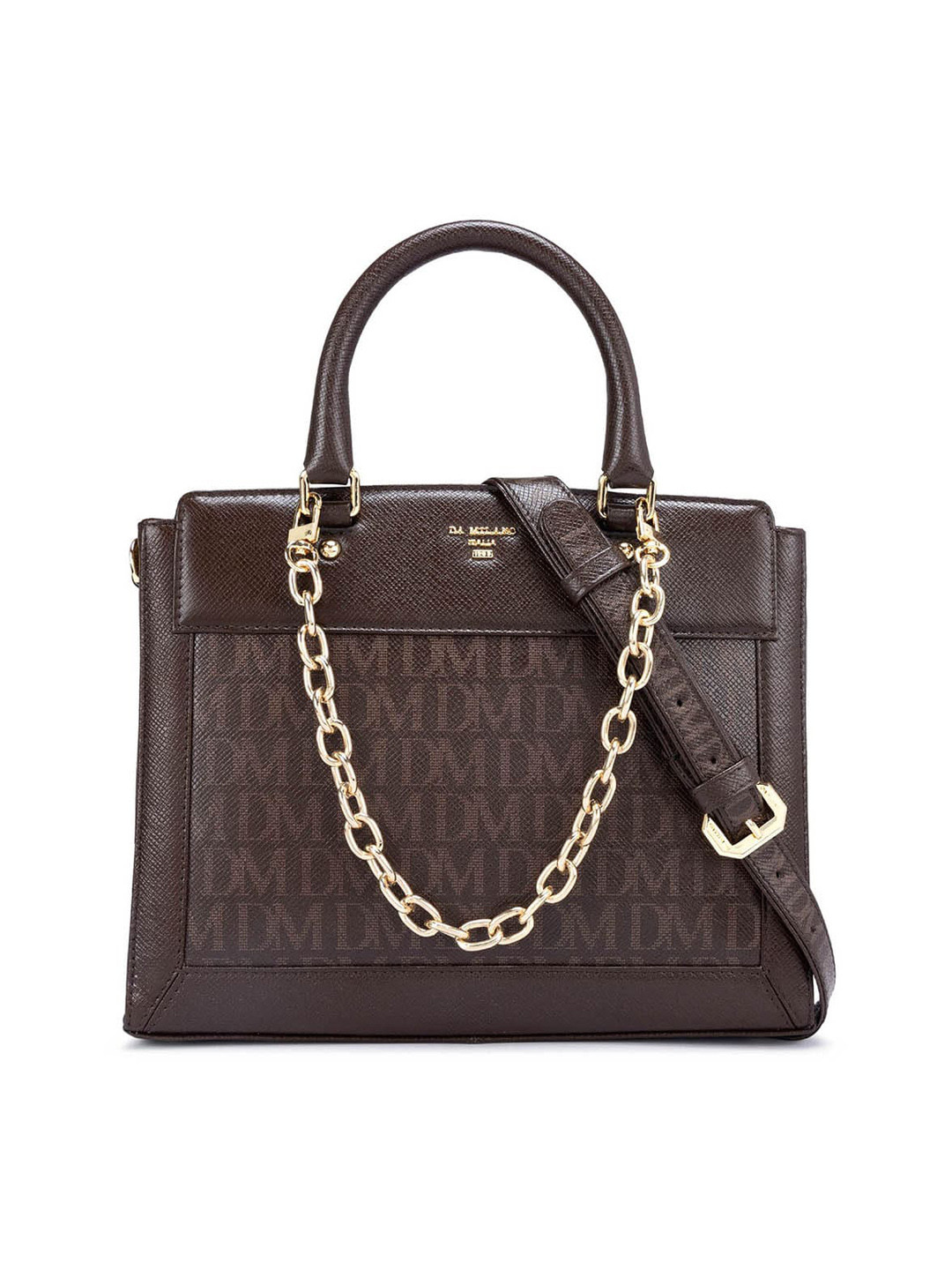 

Da Milano Textured Leather Structured Handheld Bag, Brown