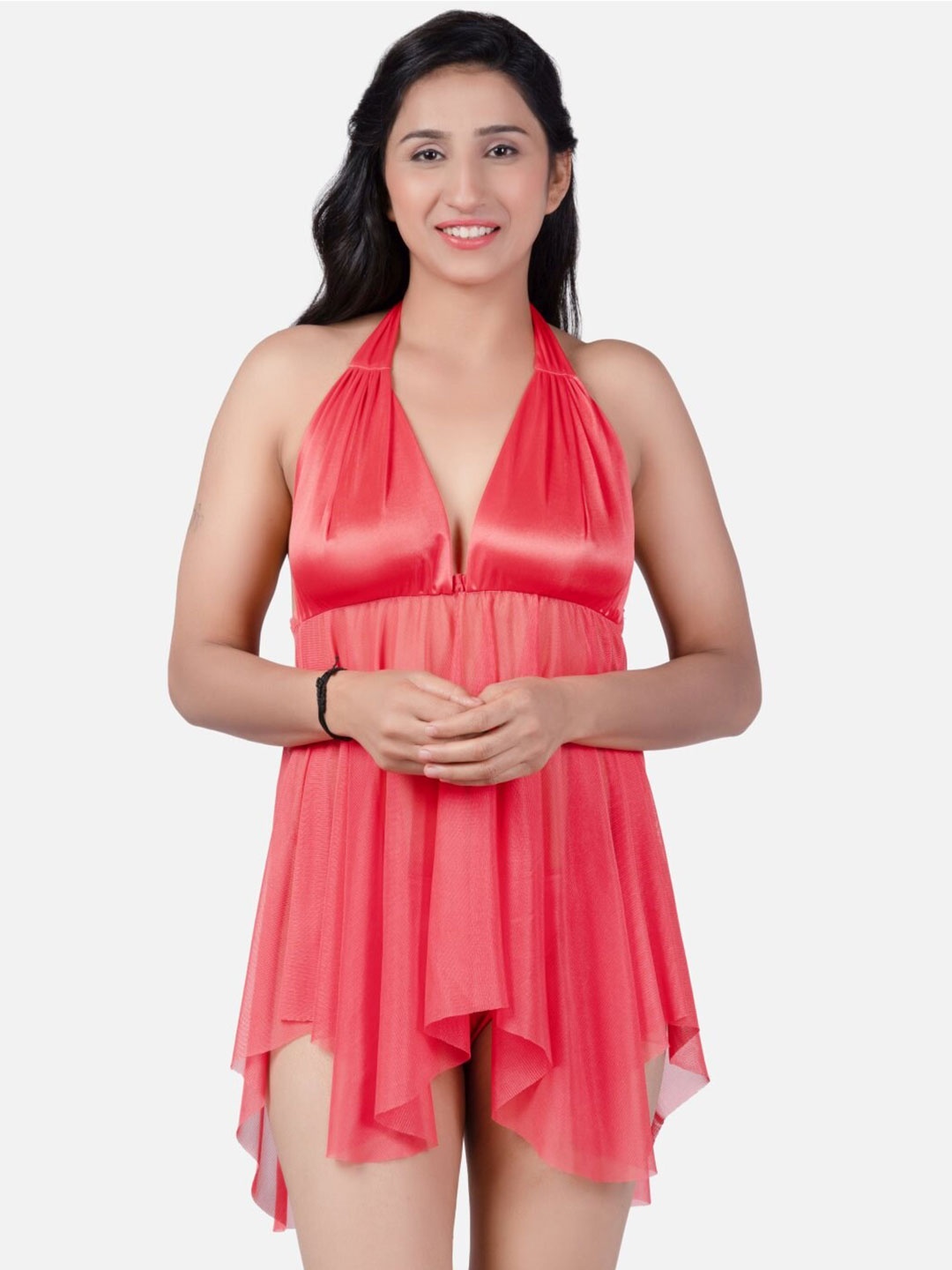 

Klamotten Halter Neck Baby Doll, Peach