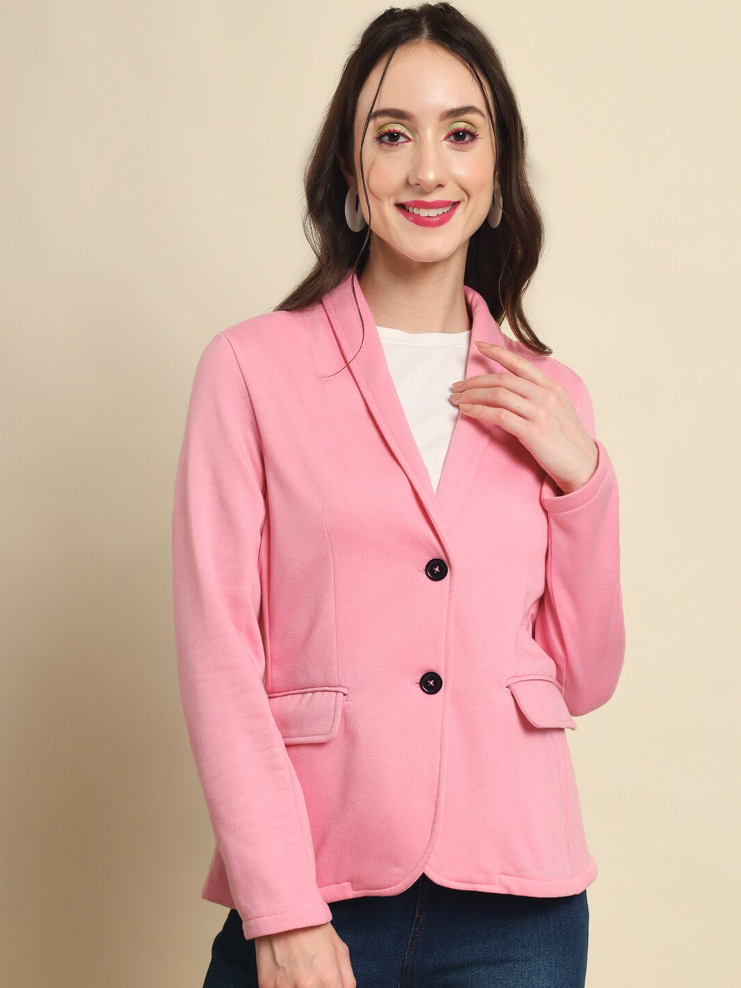

BAESD Women Single-Breasted Blazer, Pink