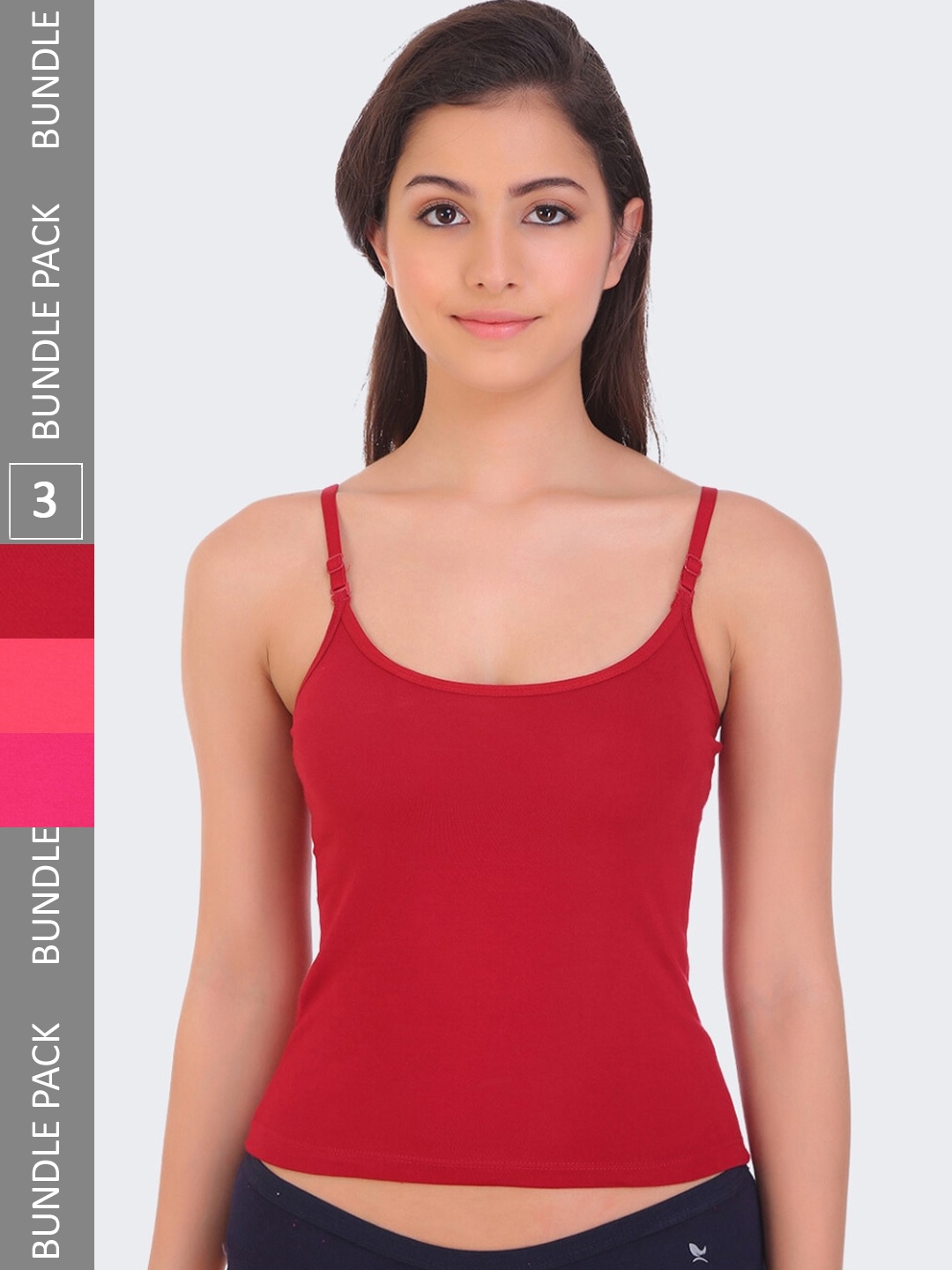 

POOJA RAGENEE Pack Of 3 Pure Cotton Camisole, Maroon