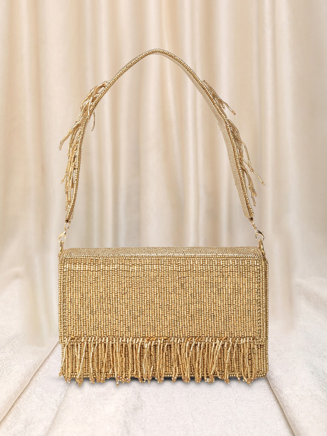 

Peora Embellished Purse Clutch, Gold