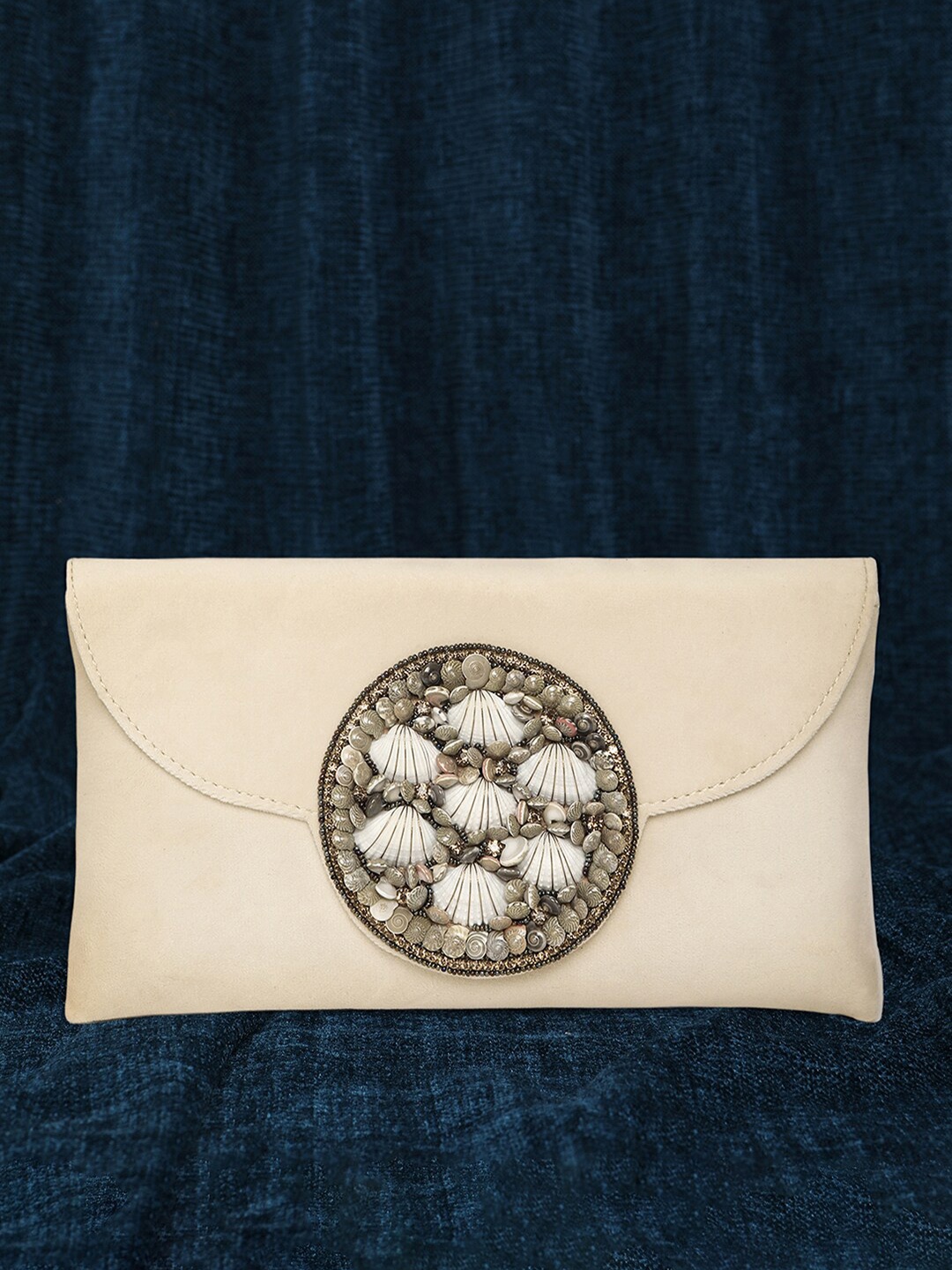 

Peora Embellished Purse Clutch, Cream