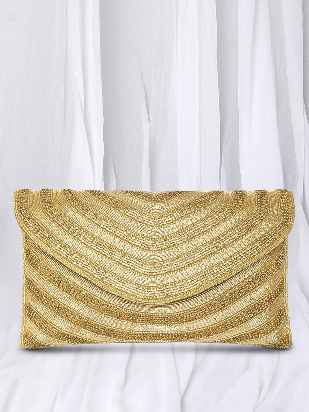 

Peora Embroidered Purse Clutch, Gold