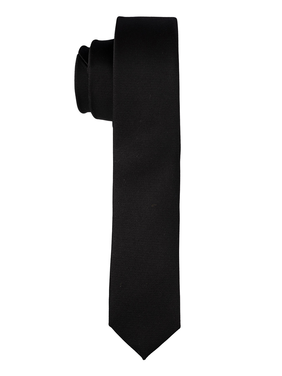 

The Tie Hub Men Pure Silk Skinny Tie, Black