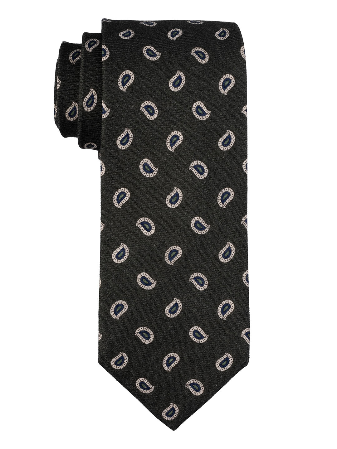 

The Tie Hub Men Printed Silk Skinny Tie, Green