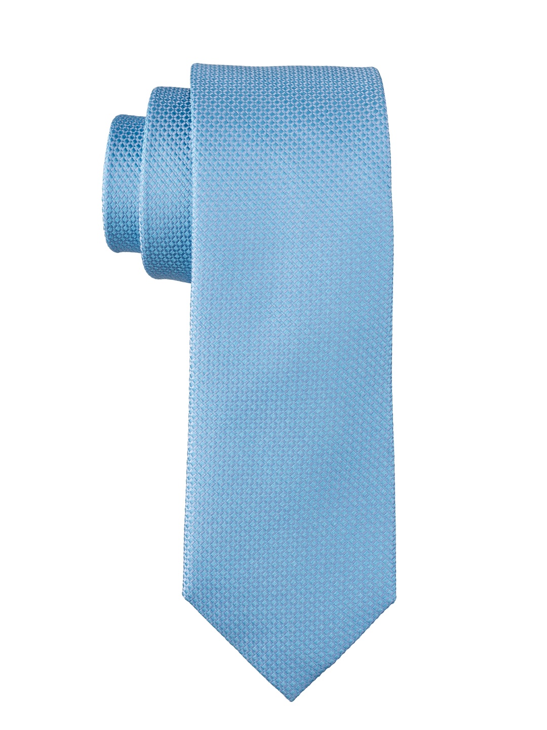 

The Tie Hub Men Skinny Pure Silk Tie, Blue