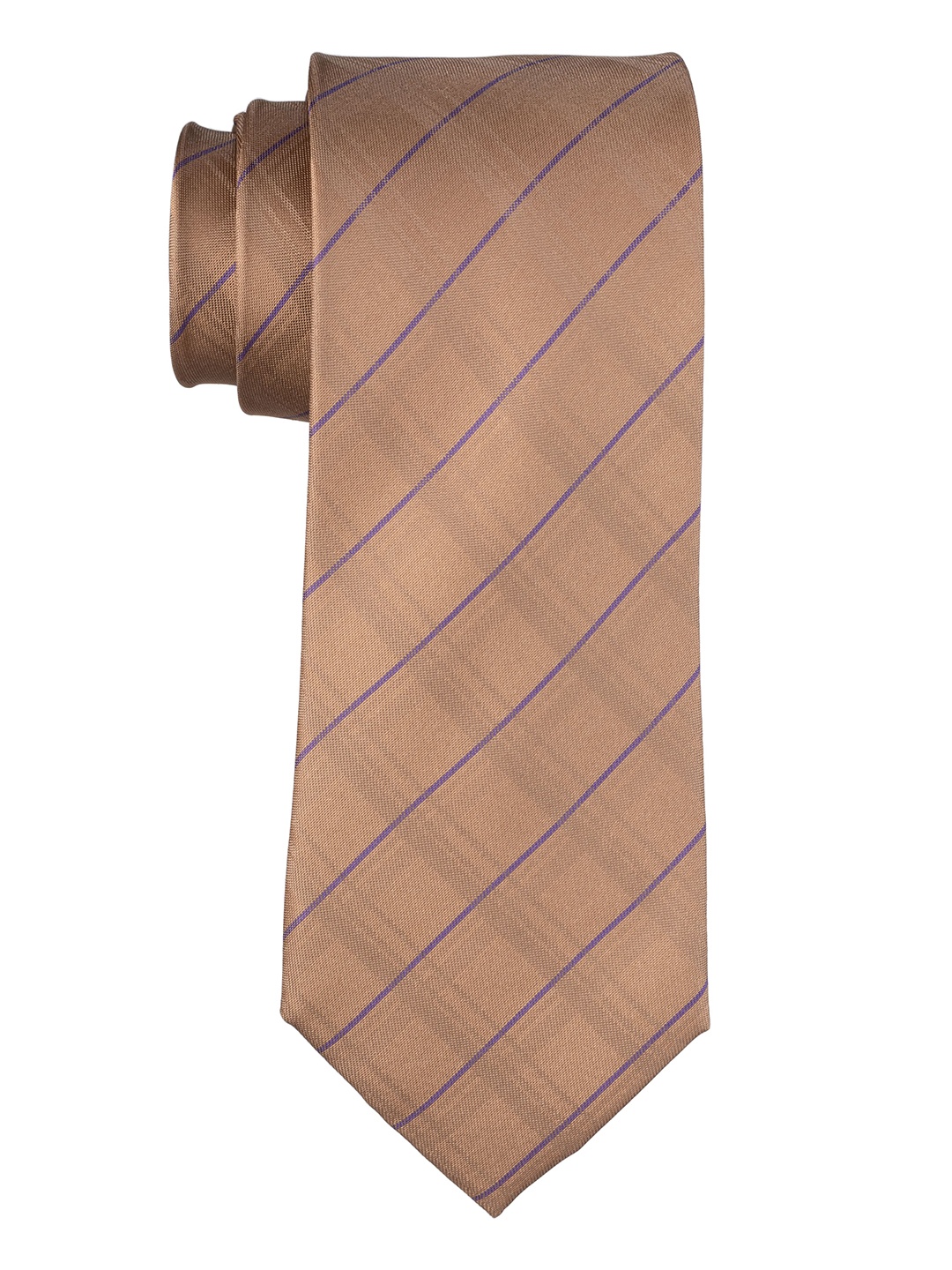 

The Tie Hub Men Checked Pure Silk Skinny Tie, Gold