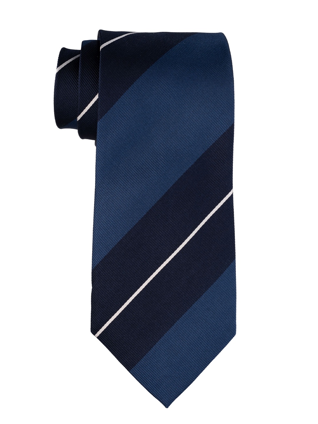 

The Tie Hub Men Striped Silk Skinny Tie, Blue