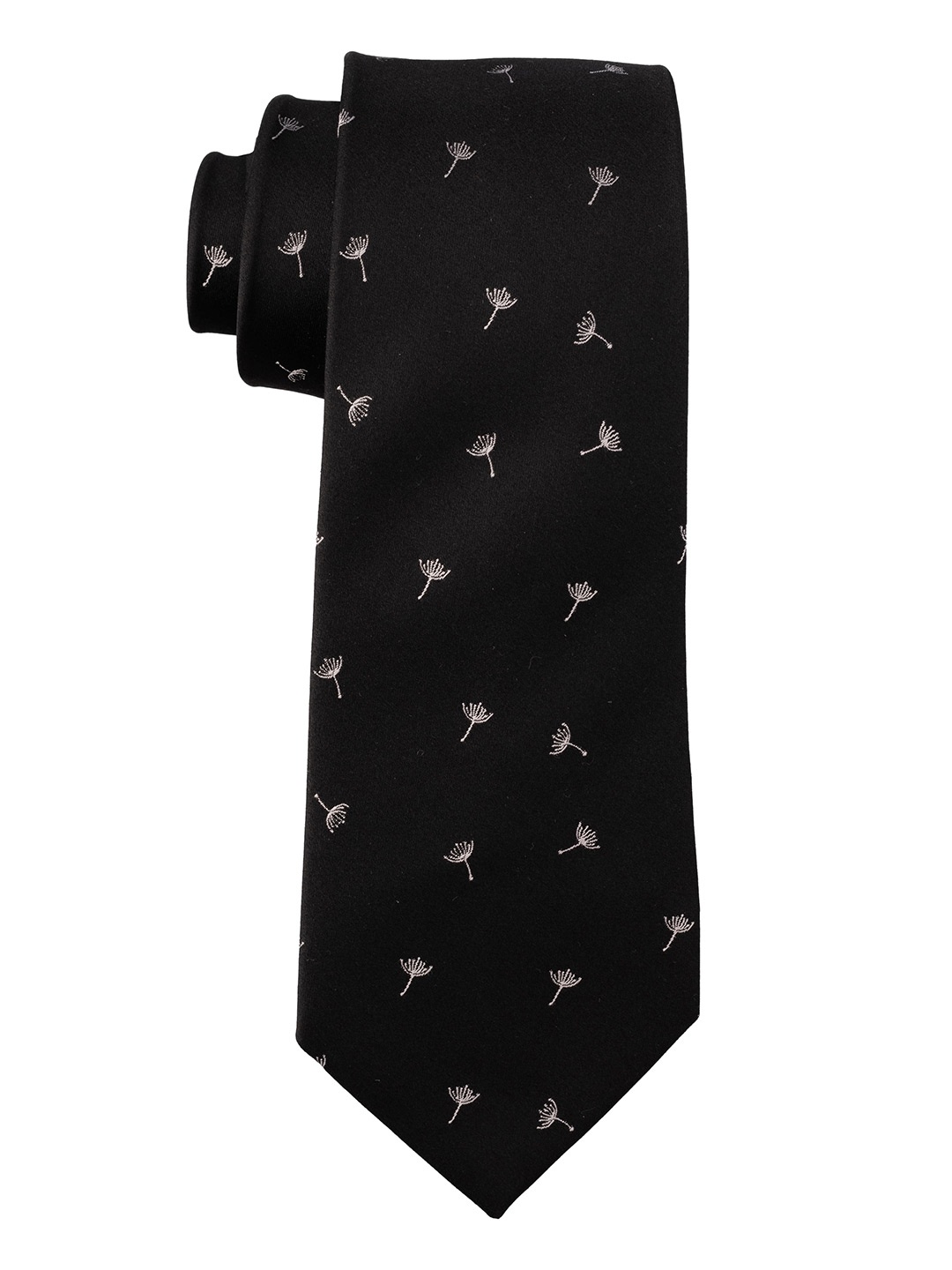 

The Tie Hub Men Printed Broad Tie, Black