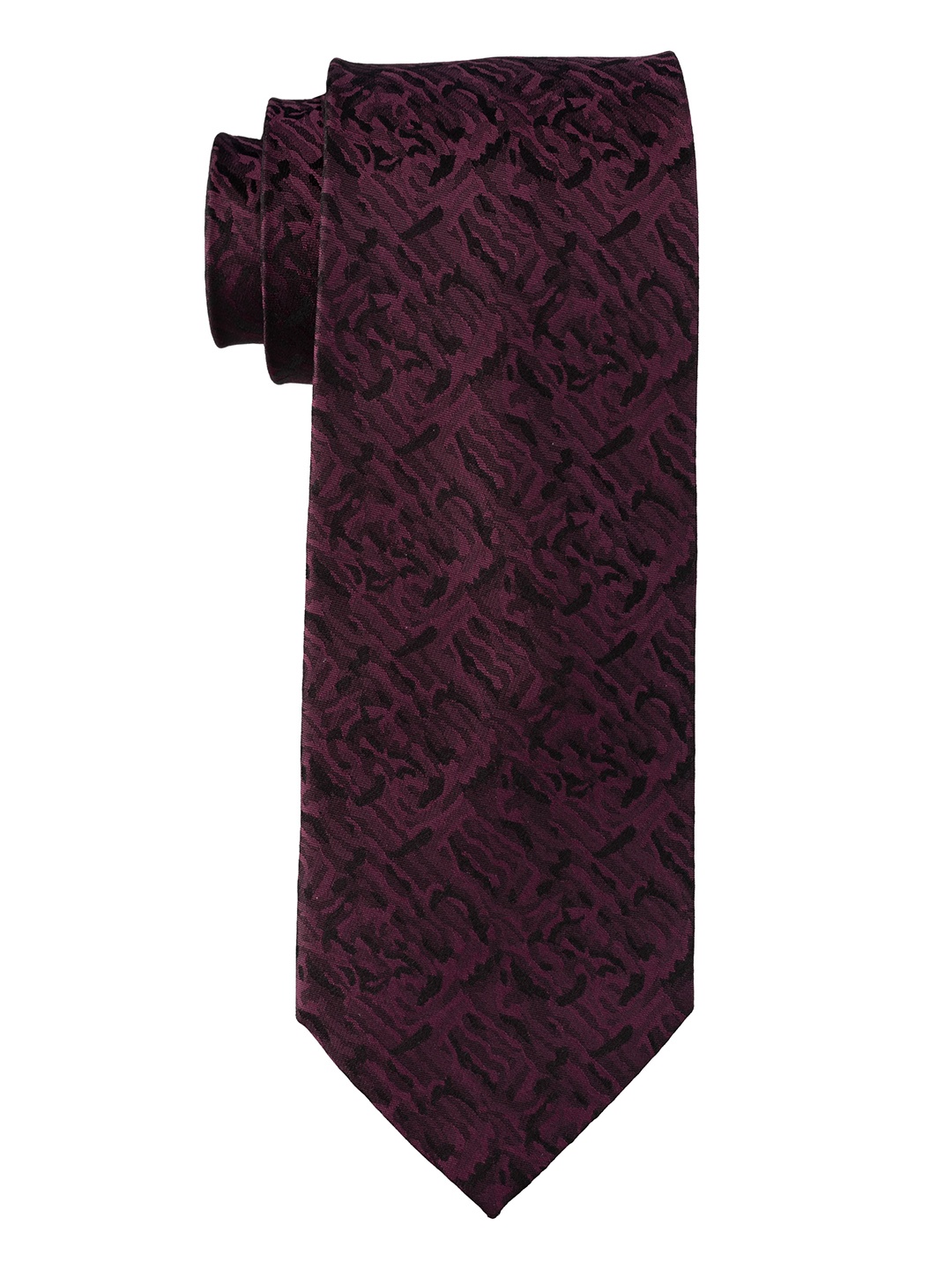 

The Tie Hub Men Woven Design Silk Skinny Tie, Mauve