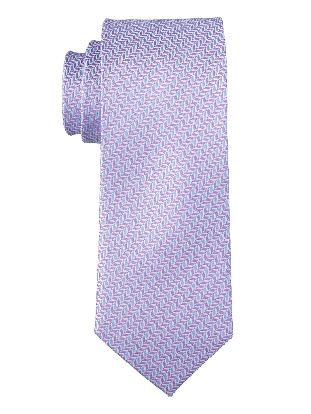 

The Tie Hub Men Woven Design Pure Silk Broad Tie, Lavender