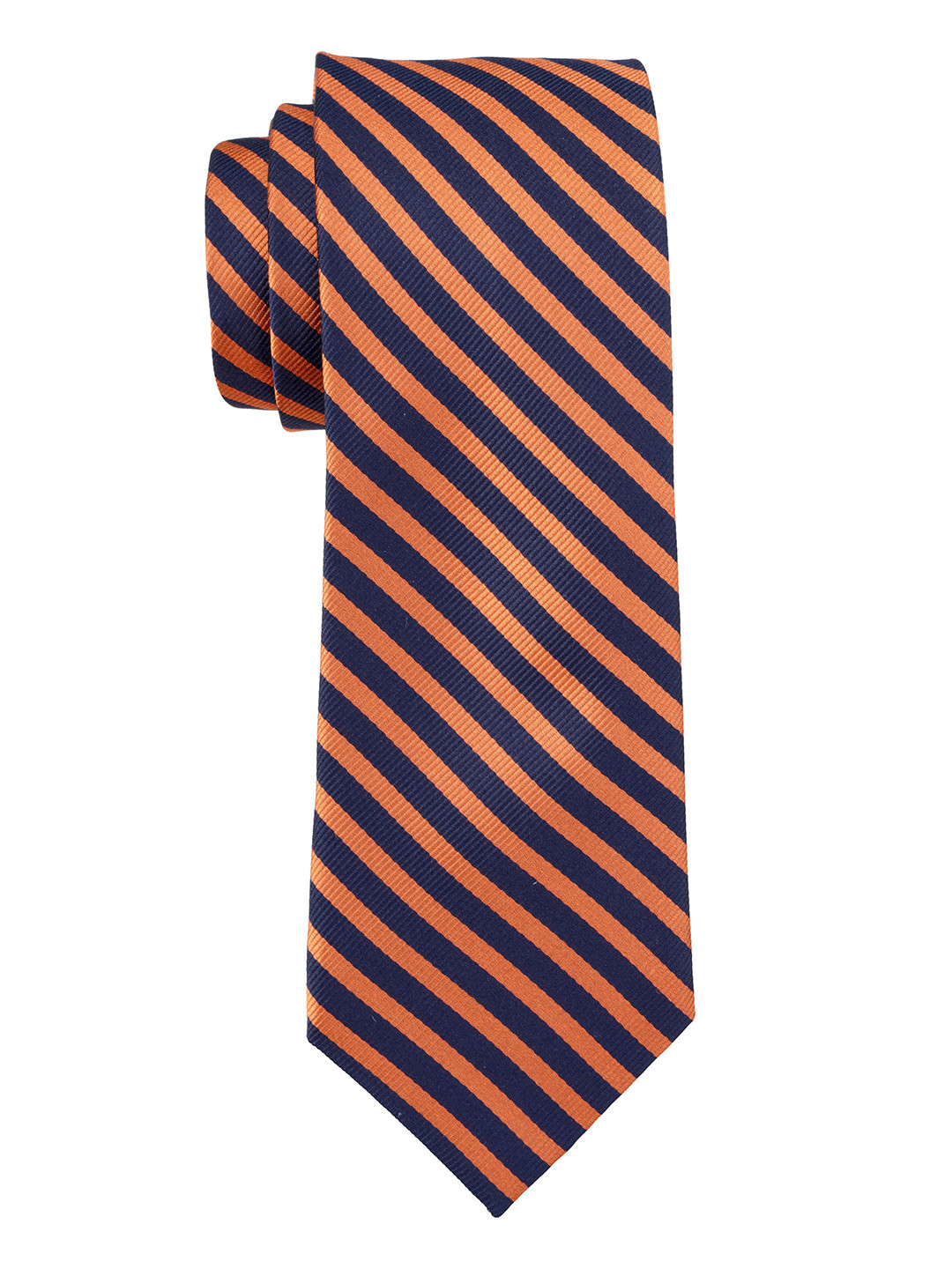 

The Tie Hub Men Striped Silk Skinny Tie, Orange
