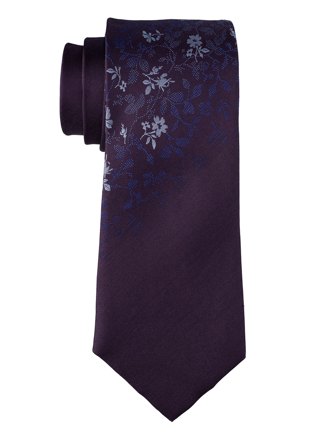 

The Tie Hub Men Woven Design Skinny Tie, Purple